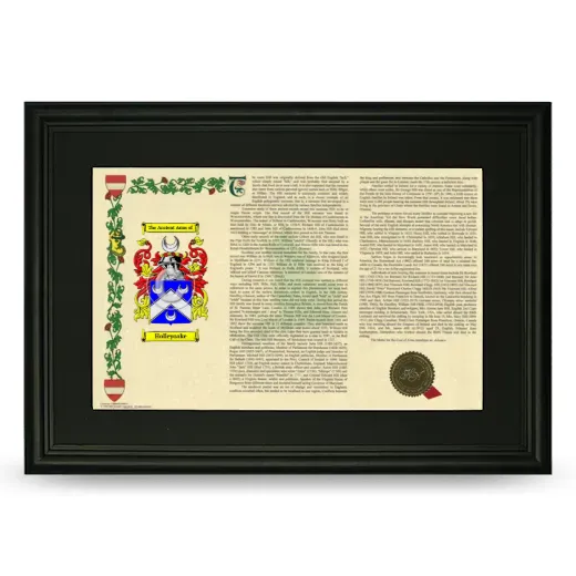 Holleyoake Deluxe Armorial Landscape Framed- Black