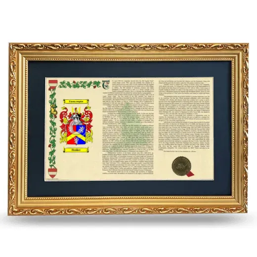 Hosker Deluxe Armorial Landscape Framed - Gold