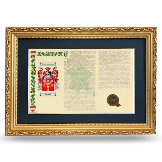 Houdon Deluxe Armorial Landscape Framed - Gold