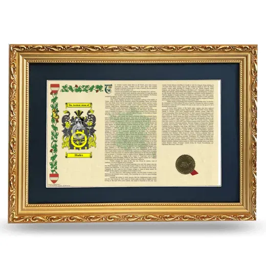Hudes Deluxe Armorial Landscape Framed - Gold