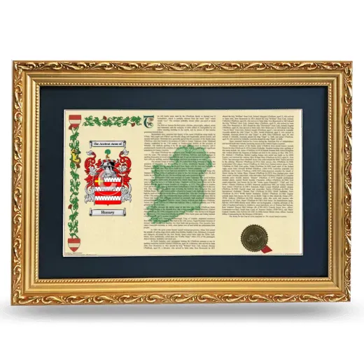 Hussey Deluxe Armorial Landscape Framed - Gold