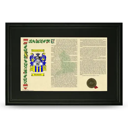 Husthwaite Deluxe Armorial Landscape Framed- Black