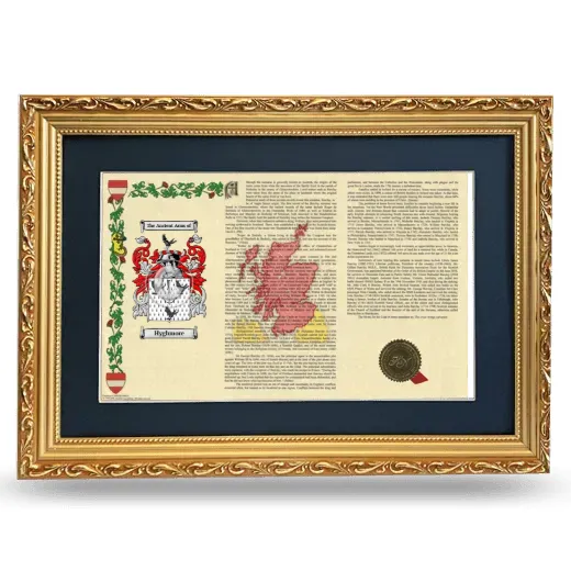 Hyghmore Deluxe Armorial Landscape Framed - Gold
