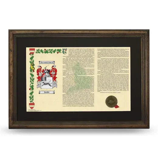 Jacobs Deluxe Armorial Landscape Framed - Brown