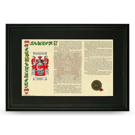 Jacobsen Deluxe Armorial Landscape Framed- Black