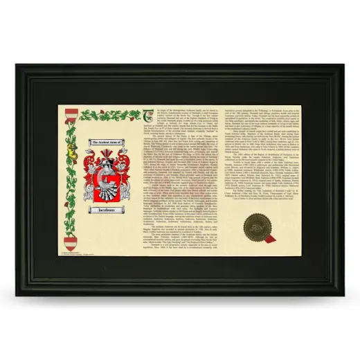 Jacobson Deluxe Armorial Landscape Framed- Black