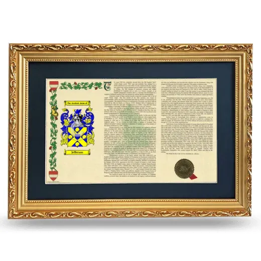 Jefferson Deluxe Armorial Landscape Framed - Gold