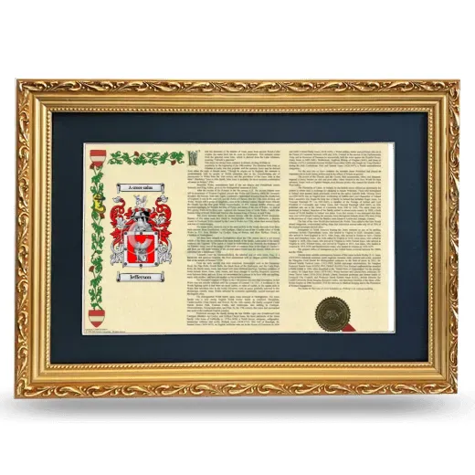 Jefferson Deluxe Armorial Landscape Framed - Gold