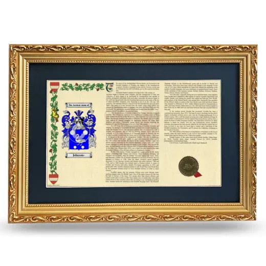 Johnson- Deluxe Armorial Landscape Framed - Gold