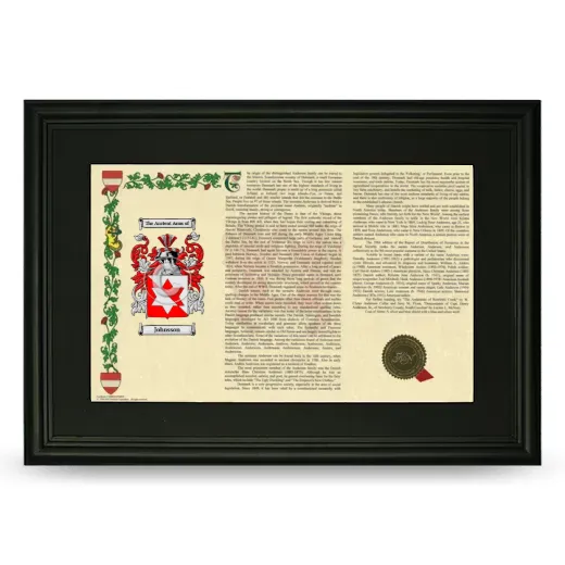 Johnsson Deluxe Armorial Landscape Framed- Black