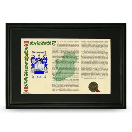 Kahill Deluxe Armorial Landscape Framed- Black