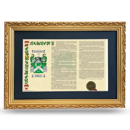 Kedgwent Deluxe Armorial Landscape Framed - Gold