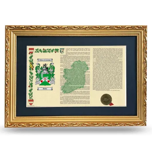 Keirn Deluxe Armorial Landscape Framed - Gold