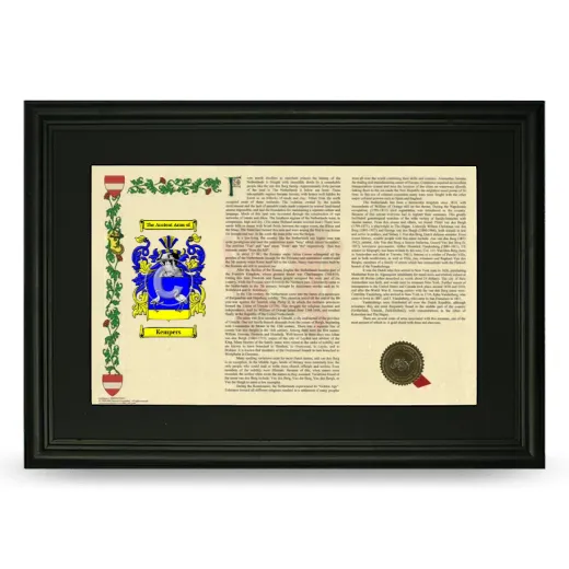 Kempers Deluxe Armorial Landscape Framed- Black