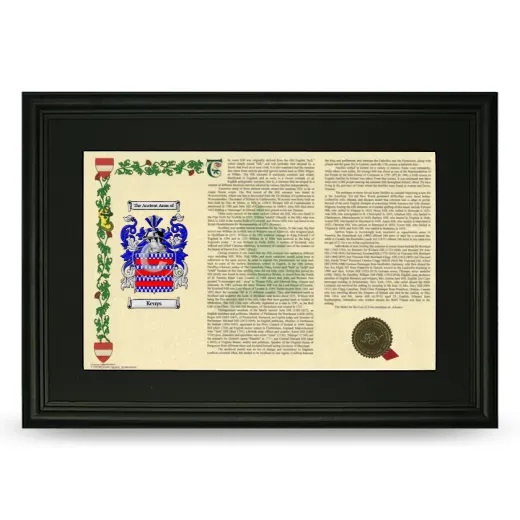 Kenys Deluxe Armorial Landscape Framed- Black