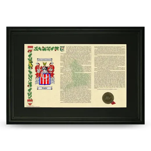 Knight' Deluxe Armorial Landscape Framed- Black
