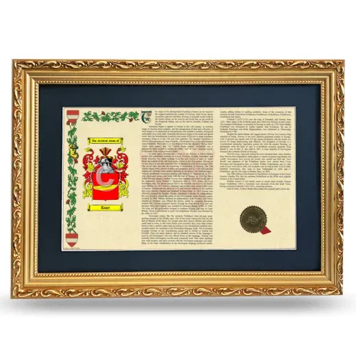 Knut Deluxe Armorial Landscape Framed - Gold