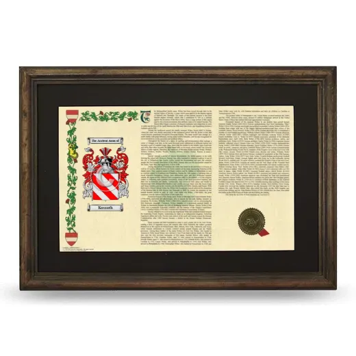 Kossuth Deluxe Armorial Landscape Framed - Brown