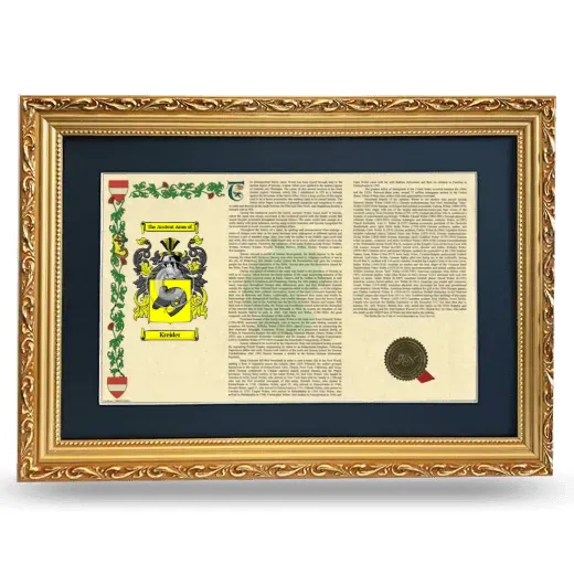 Kreider Deluxe Armorial Landscape Framed - Gold