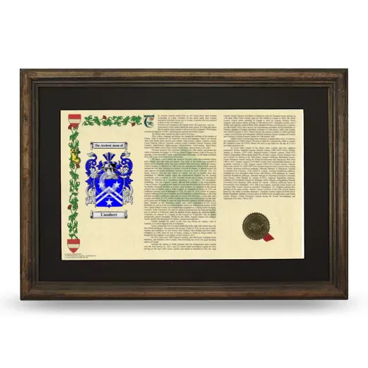 L'ambert Deluxe Armorial Landscape Framed - Brown