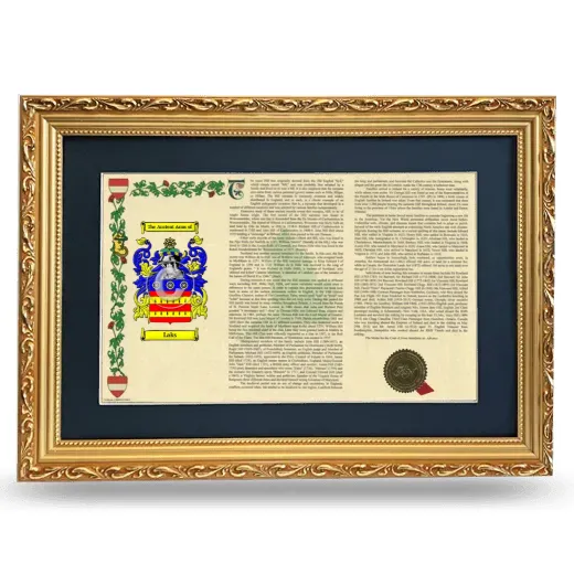 Laks Deluxe Armorial Landscape Framed - Gold