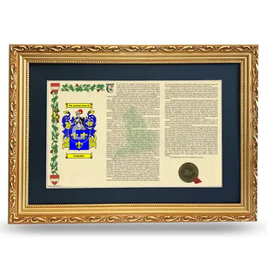 Lamoise Deluxe Armorial Landscape Framed - Gold