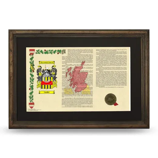 Lander Deluxe Armorial Landscape Framed - Brown