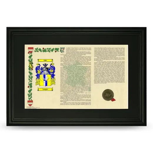 Langes Deluxe Armorial Landscape Framed- Black