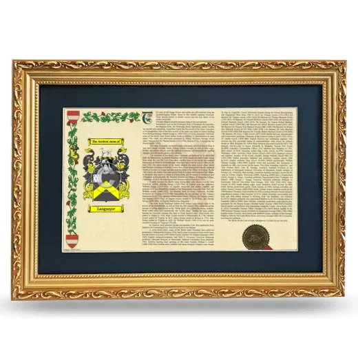 Langmyre Deluxe Armorial Landscape Framed - Gold
