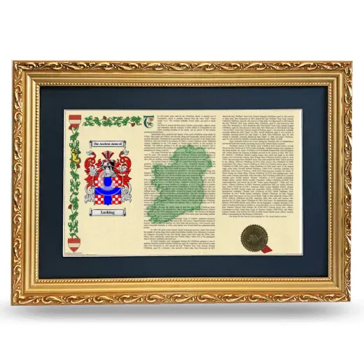 Larking Deluxe Armorial Landscape Framed - Gold