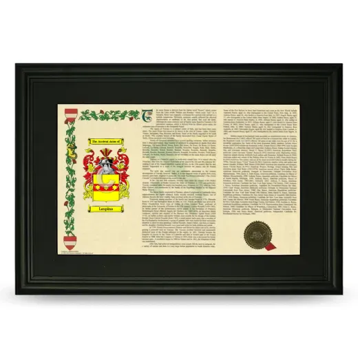 Laspina Deluxe Armorial Landscape Framed- Black