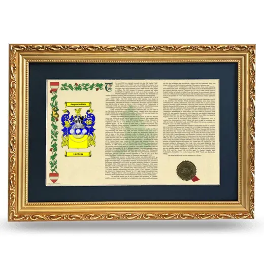 Lathim Deluxe Armorial Landscape Framed - Gold