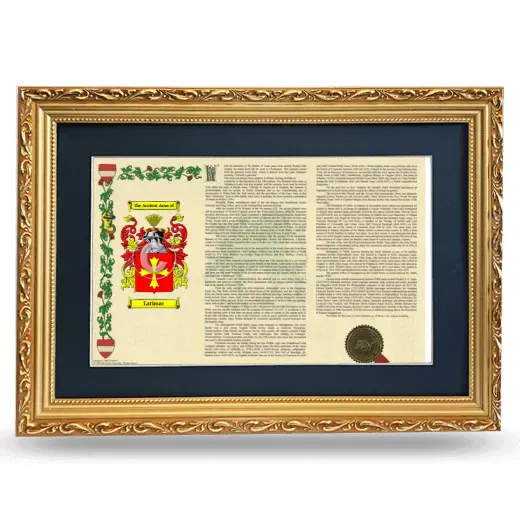 Latimar Deluxe Armorial Landscape Framed - Gold