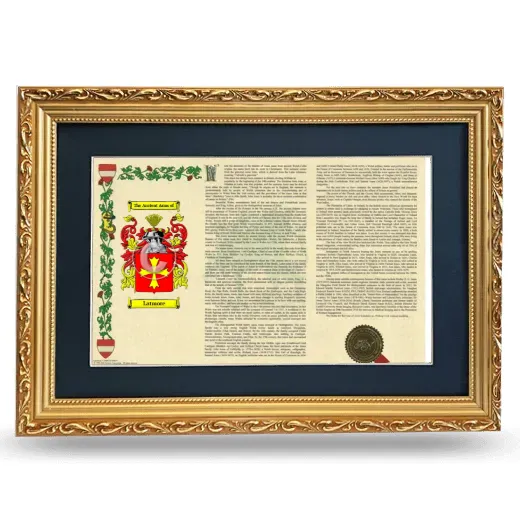 Latmore Deluxe Armorial Landscape Framed - Gold