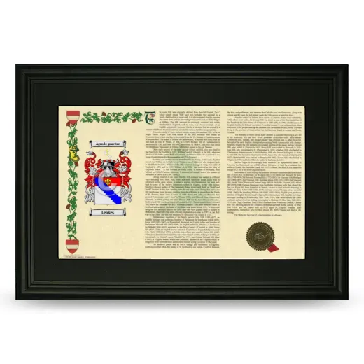 Leakes Deluxe Armorial Landscape Framed- Black