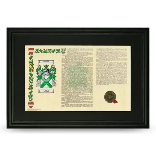 Lebbai Deluxe Armorial Landscape Framed- Black