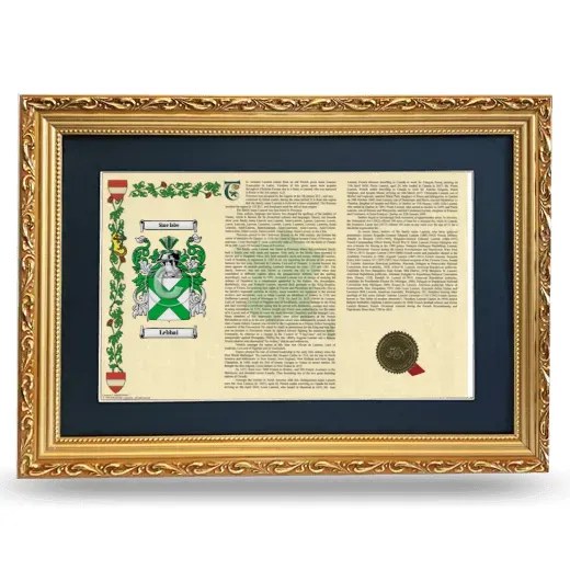 Lebbai Deluxe Armorial Landscape Framed - Gold