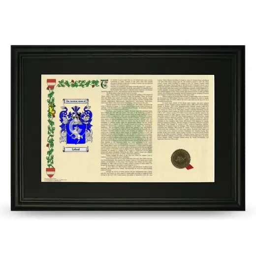 Lebod Deluxe Armorial Landscape Framed- Black
