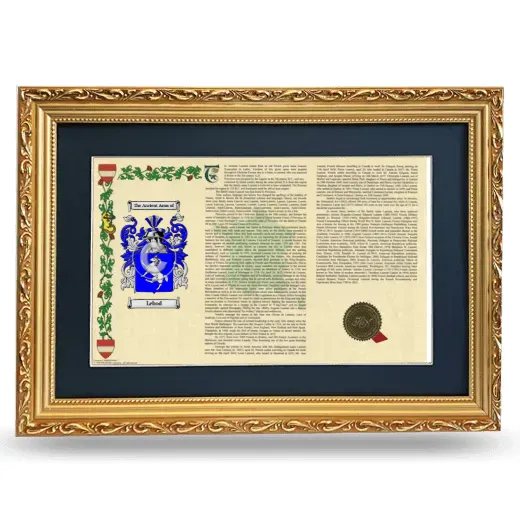 Lebod Deluxe Armorial Landscape Framed - Gold
