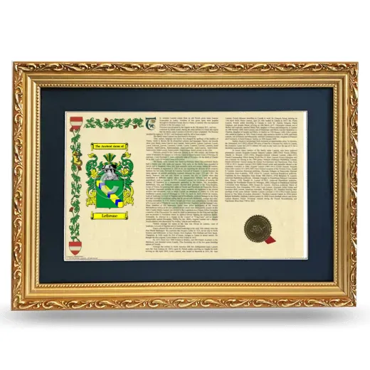 Lefresne Deluxe Armorial Landscape Framed - Gold