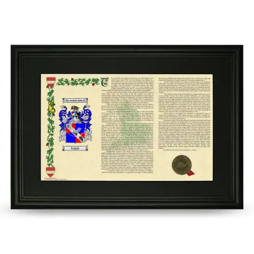 Legrys Deluxe Armorial Landscape Framed- Black