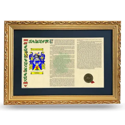 Leithen Deluxe Armorial Landscape Framed - Gold