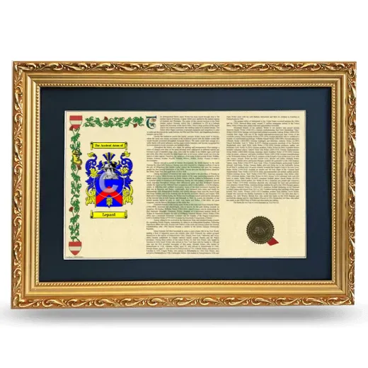 Lepard Deluxe Armorial Landscape Framed - Gold