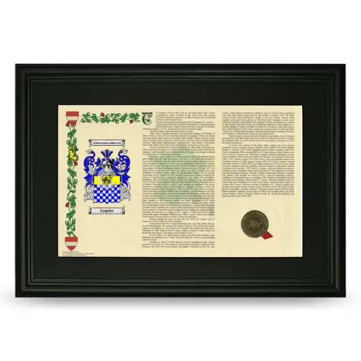 Lequire Deluxe Armorial Landscape Framed- Black