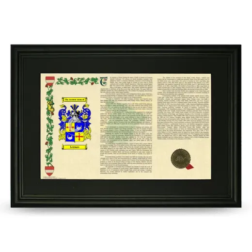 Lermas Deluxe Armorial Landscape Framed- Black