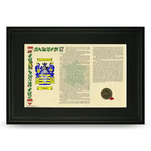 Lespages Deluxe Armorial Landscape Framed- Black