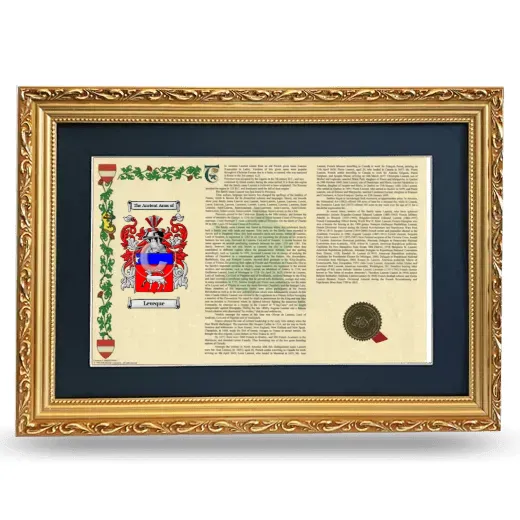 Leveque Deluxe Armorial Landscape Framed - Gold