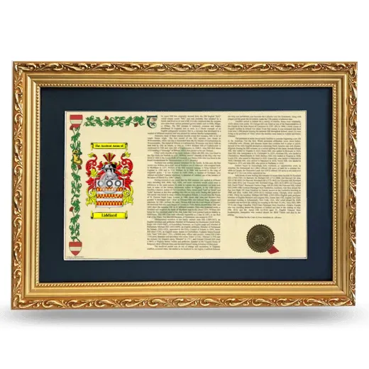 Liddiard Deluxe Armorial Landscape Framed - Gold