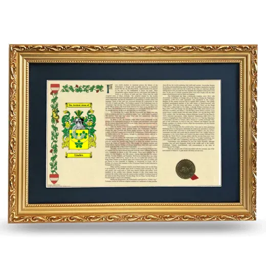 Lindes Deluxe Armorial Landscape Framed - Gold
