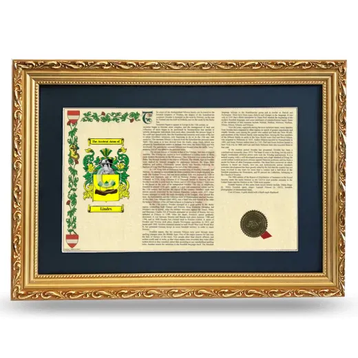 Lindes Deluxe Armorial Landscape Framed - Gold